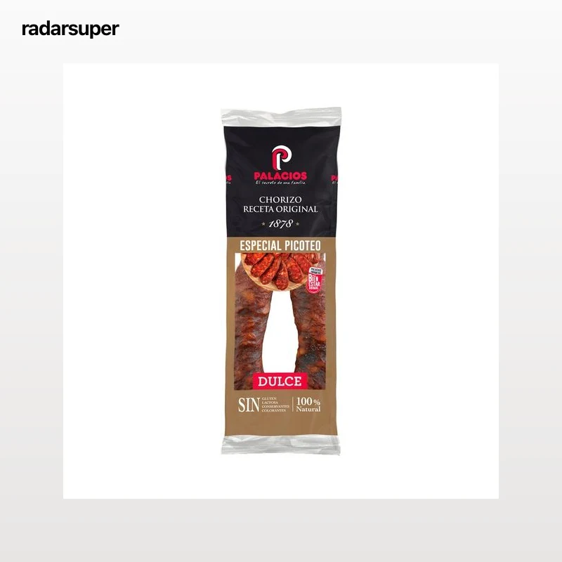PALACIOS Chorizo dulce receta original, especial para picoteo PALACIOS 450 g.