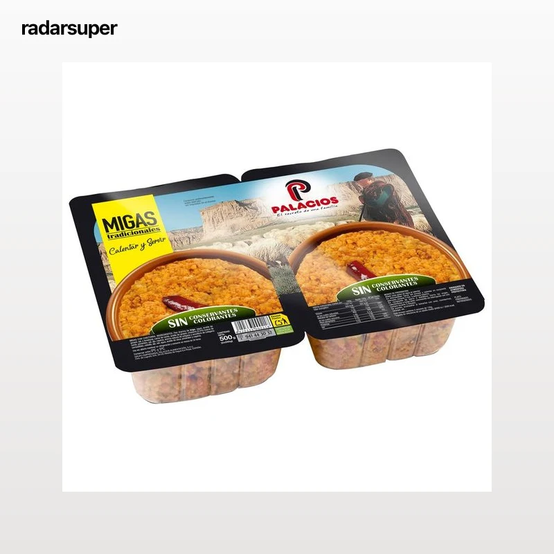 PALACIOS Migas tradicoinales sin conservantes, listas para calentar y comer PALACIOS 500 g.