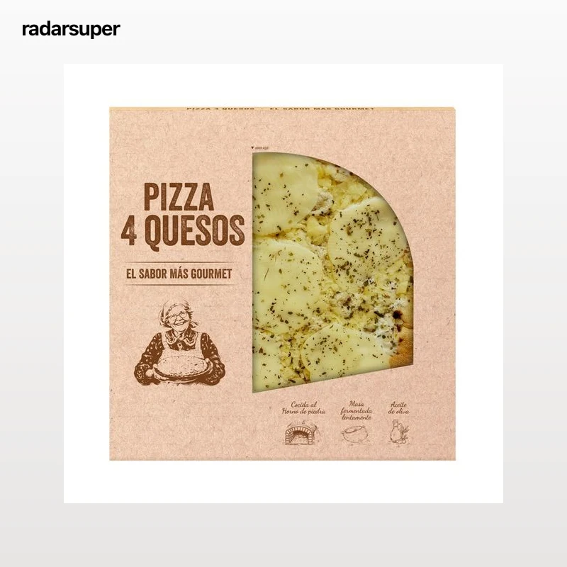 PALACIOS Pizza a los 4 quesos, cocida en horno de piedra 400 g.