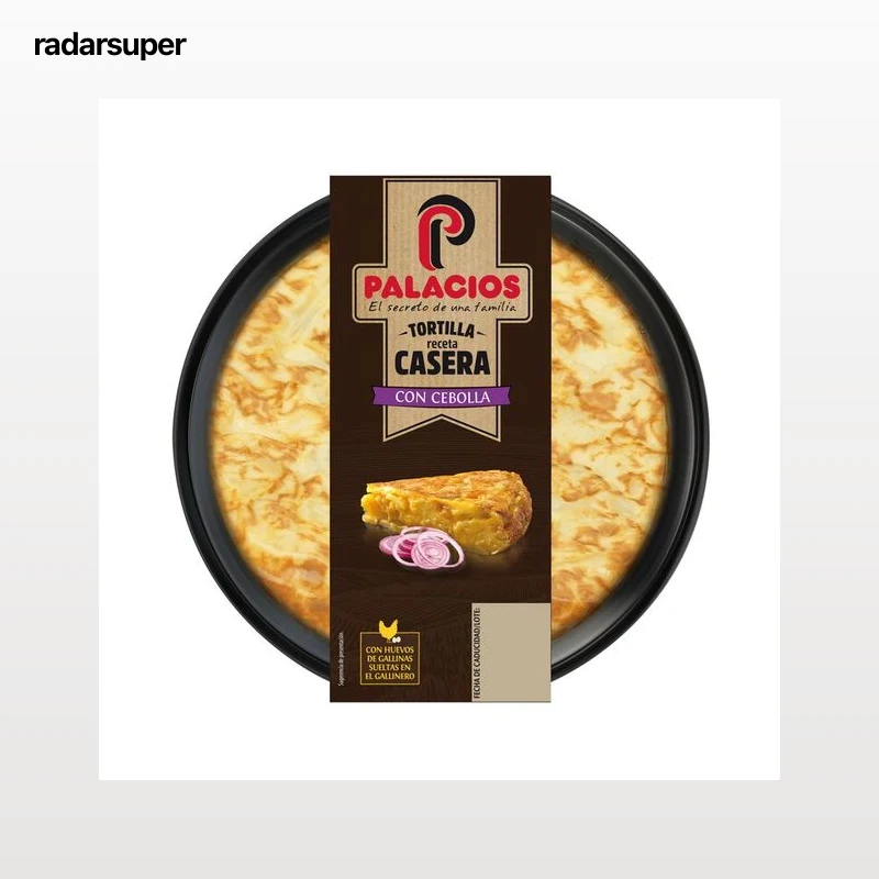 PALACIOS Tortilla fresca receta casera con cebolla y con aceite de oliva virgen extra PALACIOS 650 g.