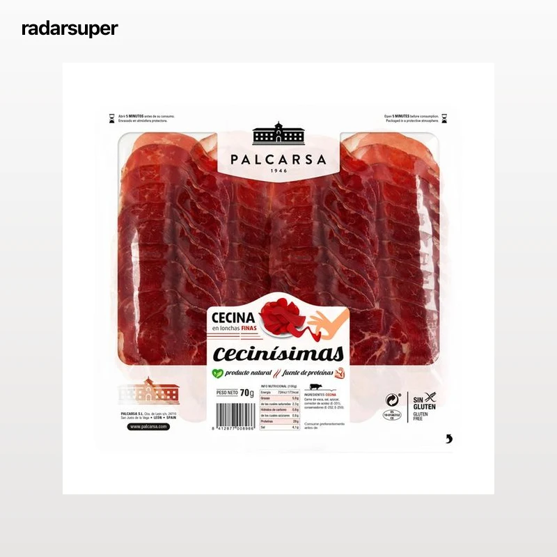PALCARSA Cecinísimas Cecina de vacuno Angus sin gluten, cortada en finas lonchas 70 g.