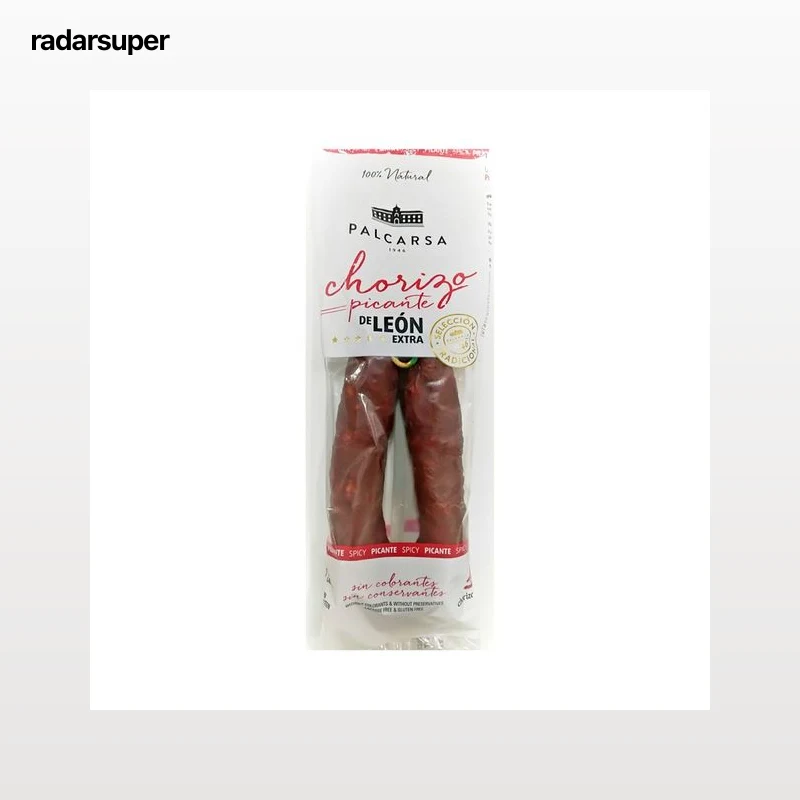 PALCARSA Chorizo de León, ahumado y picante, sin gluten y de categoria extra 325 g.