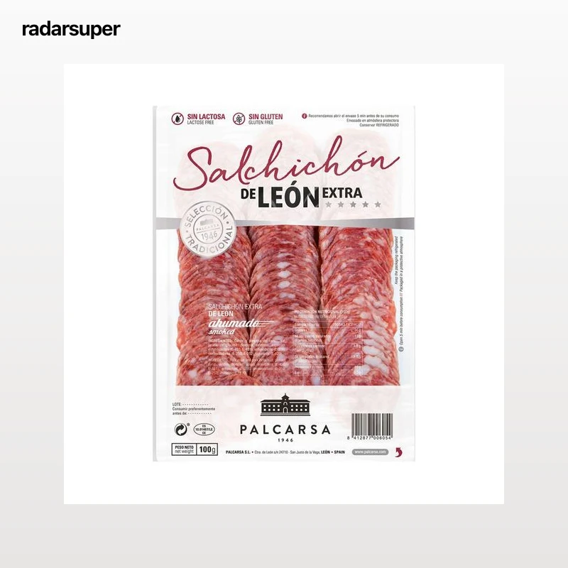 PALCARSA Salchichón de León extra, ahumado y cortado en lonchas PALCARSA 100 g.