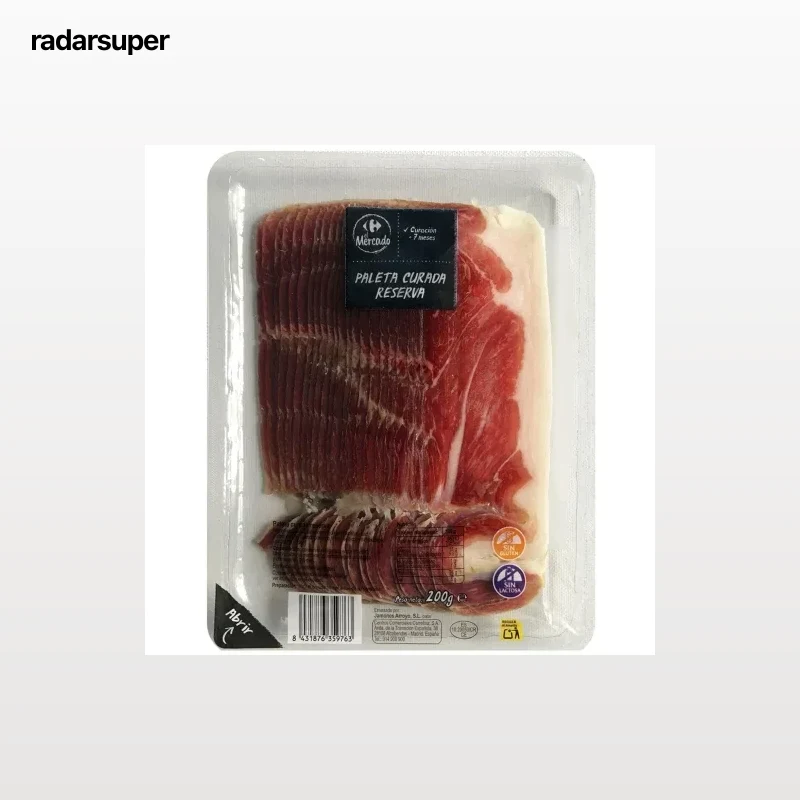 Paleta curada reserva en lonchas Carrefour El Mercado sin gluten y sin lactosa 200 g
