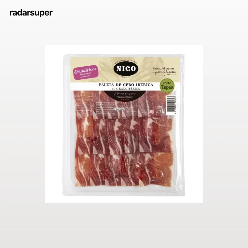 Paleta de cebo ibérica 50% Raza Ibérica en lonchas Nico 100 g