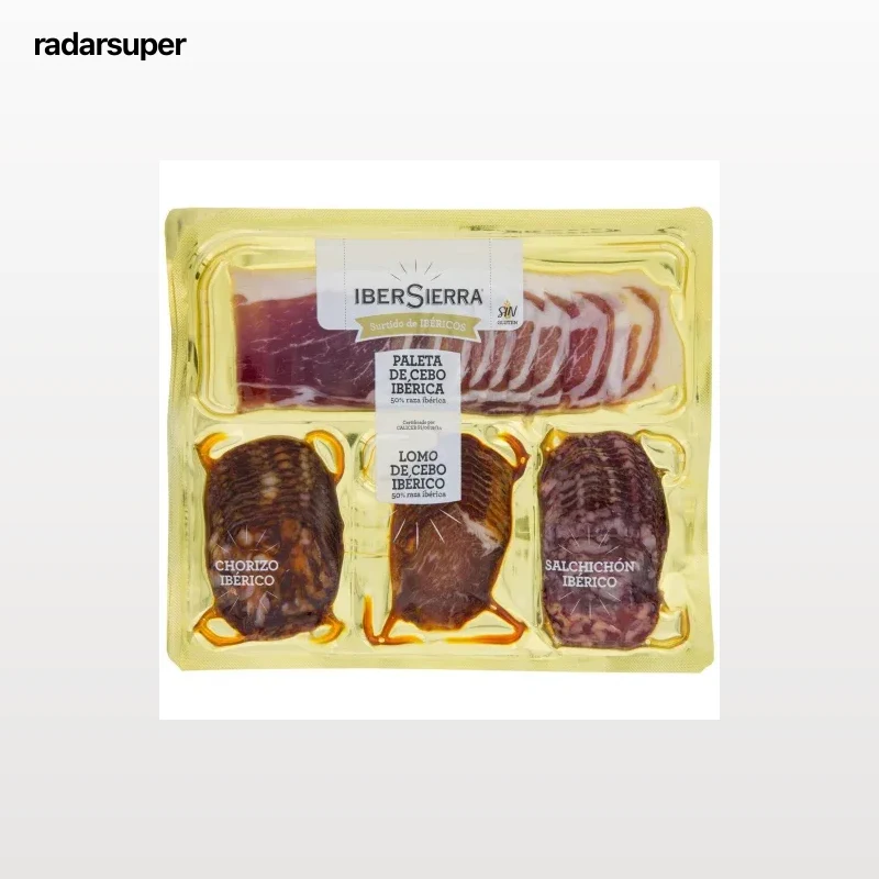 Paleta de Cebo Ibérico 50% Raza Ibérica en lonchas IberSierra sin gluten + Surtido de Ibéricos 150 g