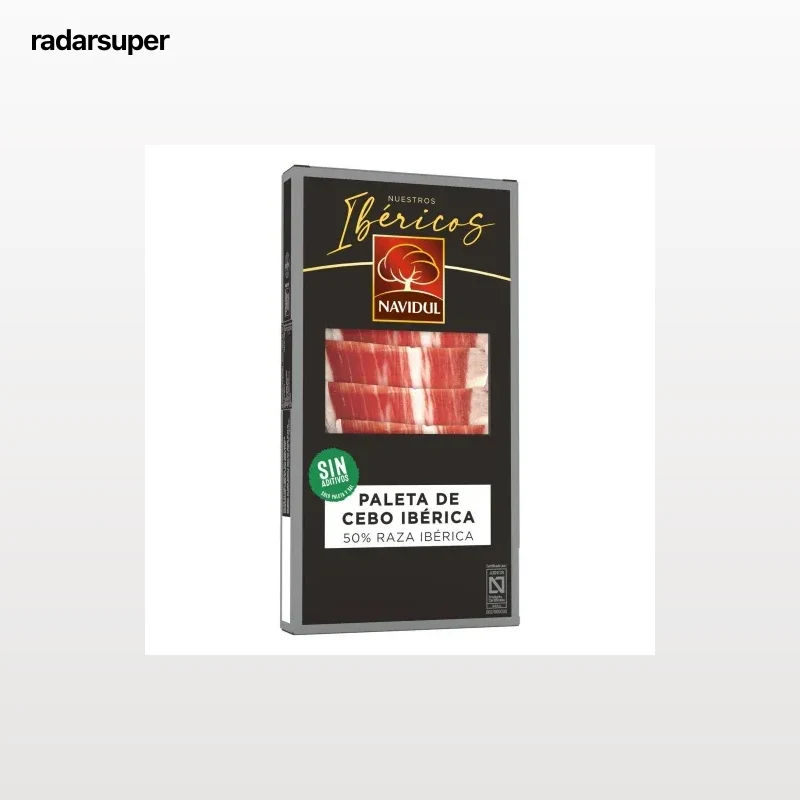 Paleta de Cebo Ibérico 50% Raza Ibérica en lonchas Navidul  pack de 4 sobres de 40 g