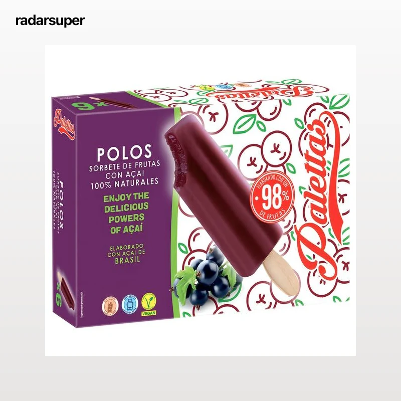 PALETTAS Polos de acai proviniente de agricultura ecológica 6 x 55 ml.