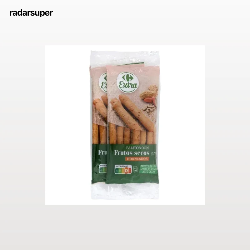 Palitos con frutos secos Carrefour 160 g.