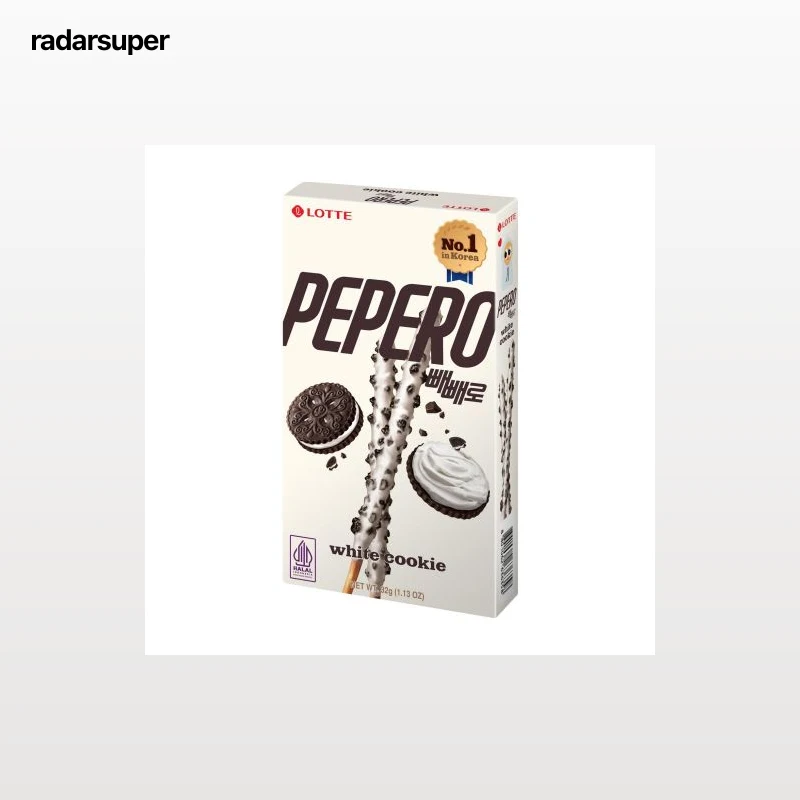 Palitos de galleta cubiertos de chocolate blanco con trozos de galleta Lotte Pepero 32 g.