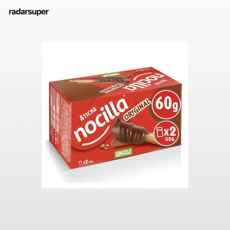 Palitos de pan con crema de cacao con avellanas Sticks Nocilla pack de 2 unidades de 30 g.