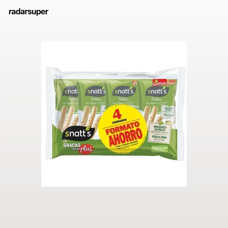 Palitos de pan con pipas Snatt's Grefusa pack de 4 unidades de 40 g.