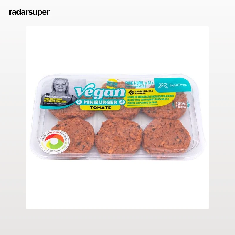 LA PALMA Mini hamburguesas vegetales de tomate LA PALMA 6x35 g.