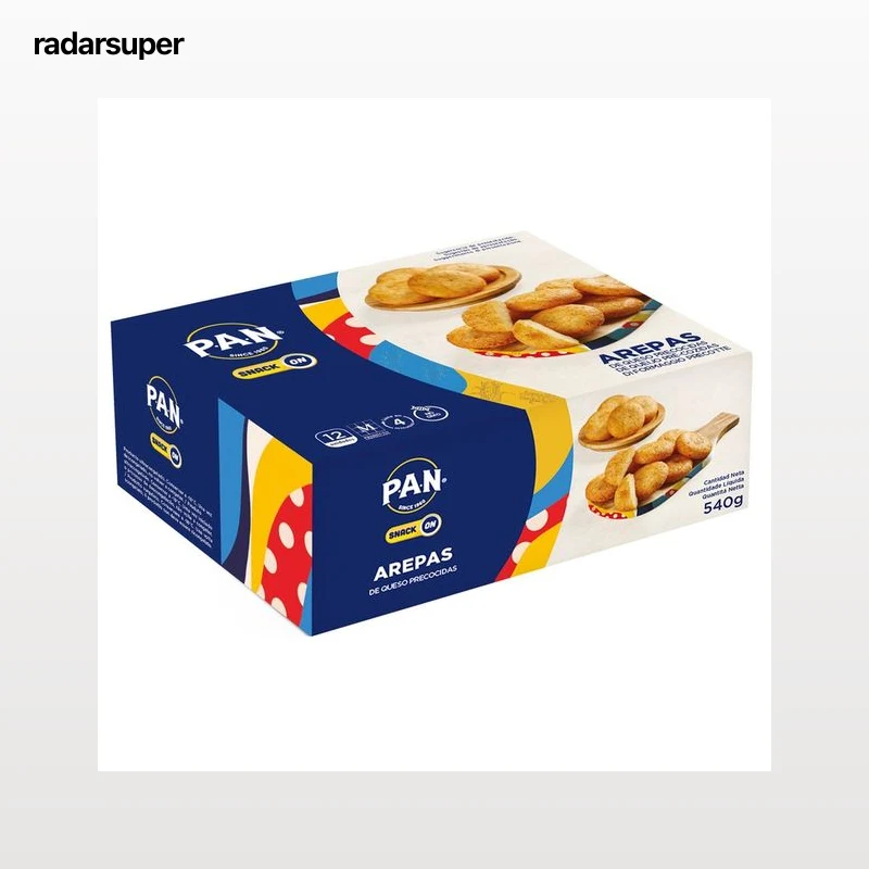 PAN Arepas con queso, precocinadas y congeladas Snack 540 g.