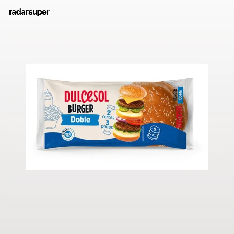 Pan burguer doble de 160 gr Dulcesol 2 unid