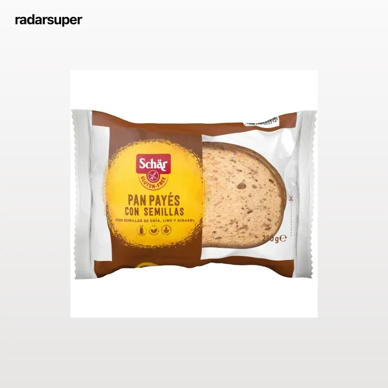Pan casero con semillas de chia, girason y lino Schär sin gluten y sin lactosa 250 g.
