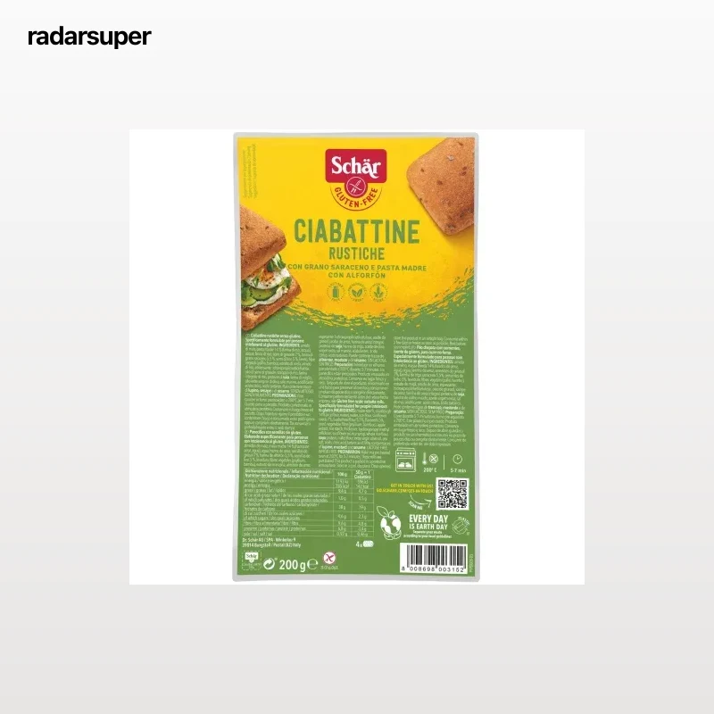 Pan chapata integral Schär sin gluten y sin lactosa 200 g.