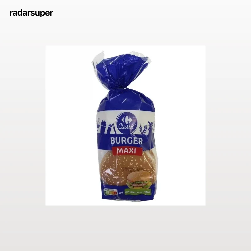Pan de burger maxi Classic´ Carrefour 4 ud.
