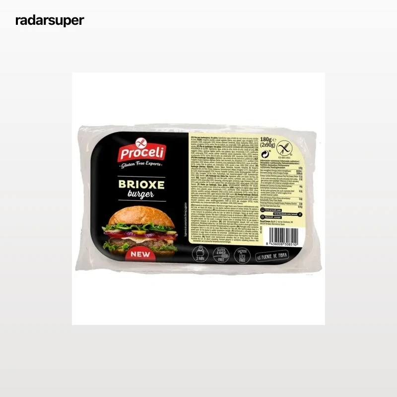 Pan de hamburguesa Brioxe Proceli sin gluten y sin lactosa pack 2 undiades de 90 g.