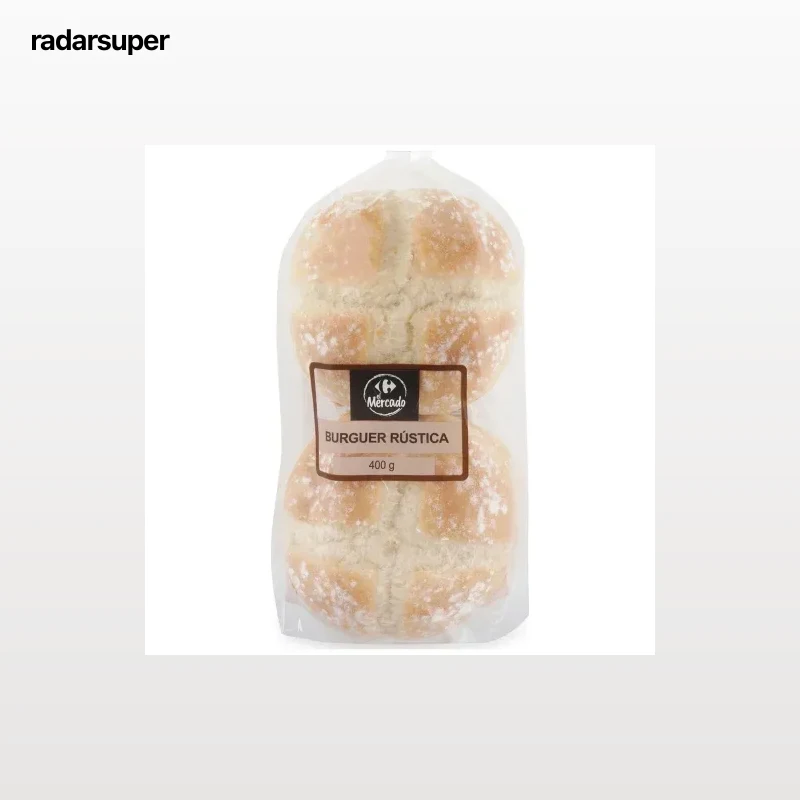 Pan de hamburguesa rústica XXL 4 ud