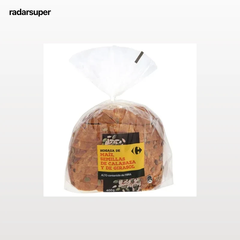 Pan de hogaza de maíz, semillas de calabaza y de girasol Carrefour 400 g.