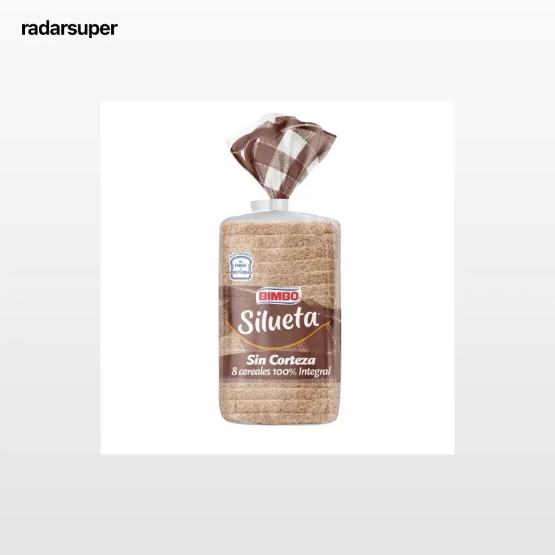 Pan de molde integral sin corteza 8 cereales Bimbo Silueta 450 g.