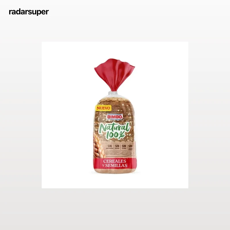 Pan de molde natural 100% cereales y semillas Bimbo sin lactosa 460 g.