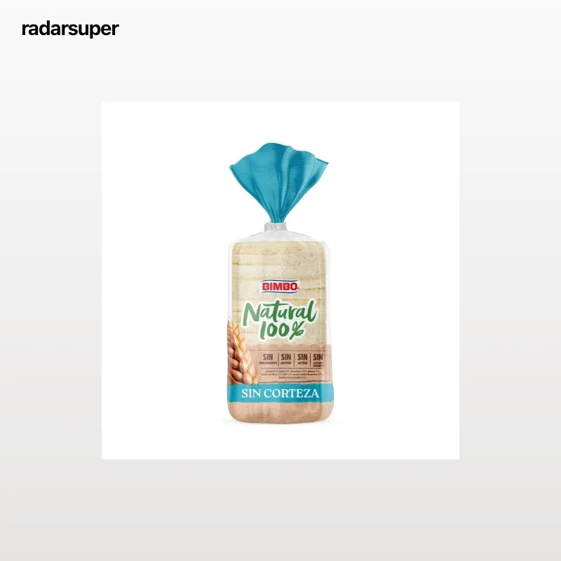 Pan de molde sin corteza Natural 100% Bimbo sin lactosa 450 g.