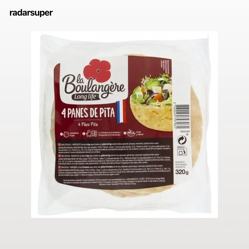 Pan de pita La Boulangère 320 g.