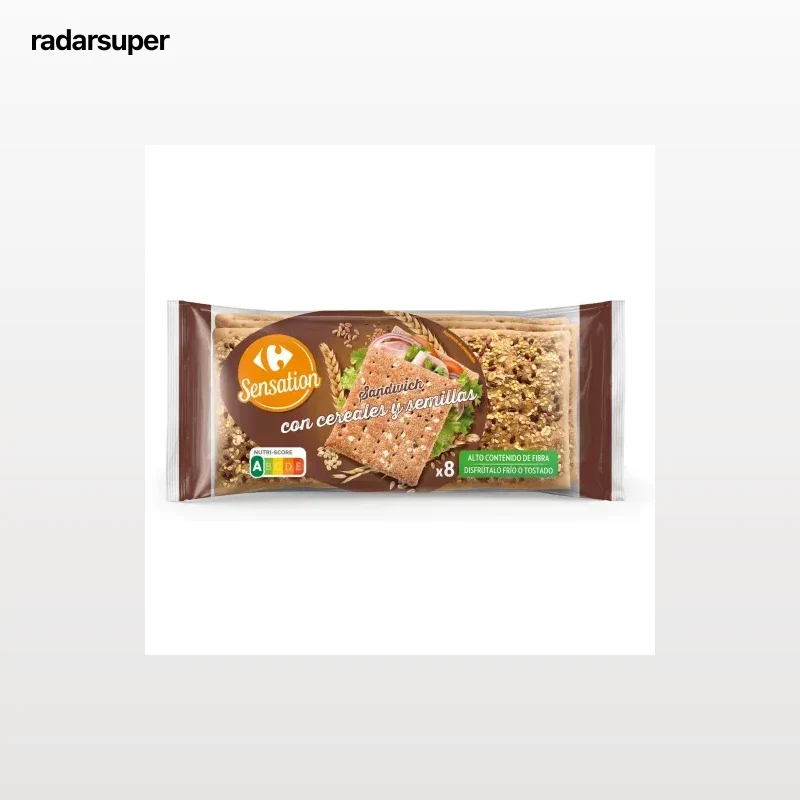 Pan de sandwich con cereales y semillas Carrefour Sensation 310 g.