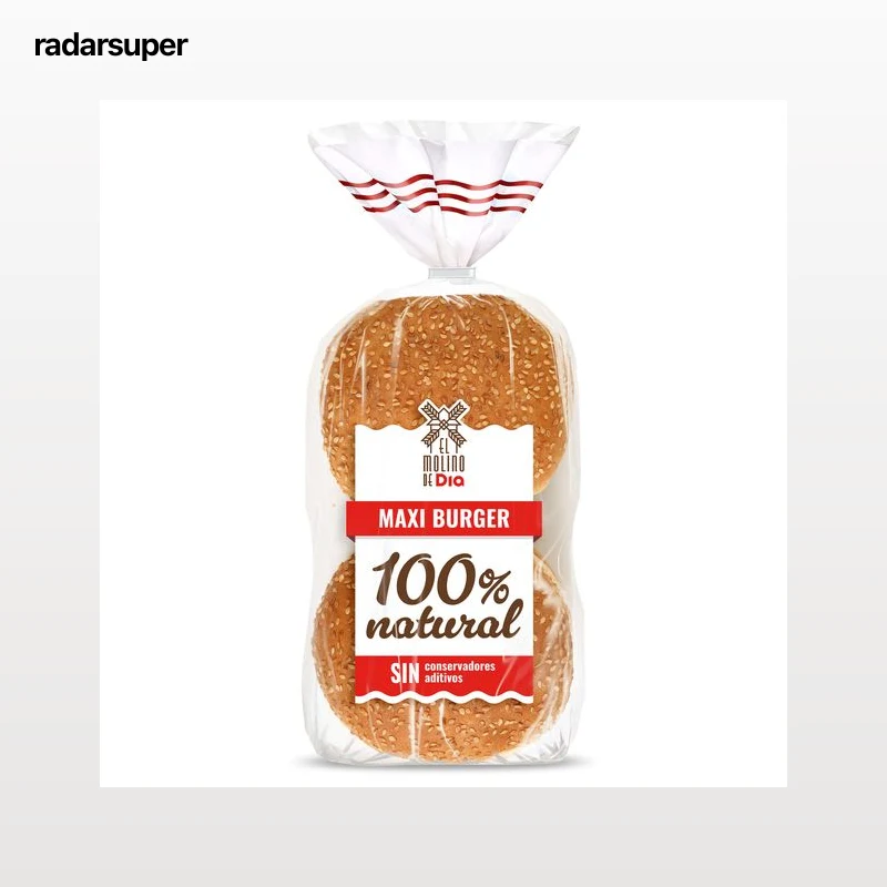 Pan de hamburguesa maxi El molino de Dia 300 g