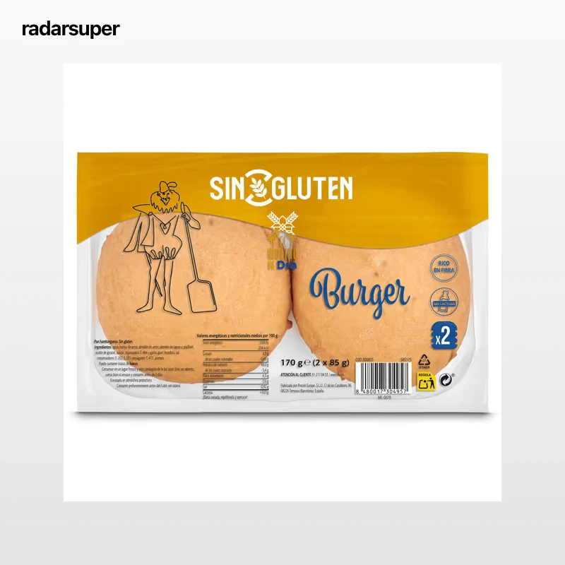 Pan de hamburguesa sin gluten El molino de Dia 170 g