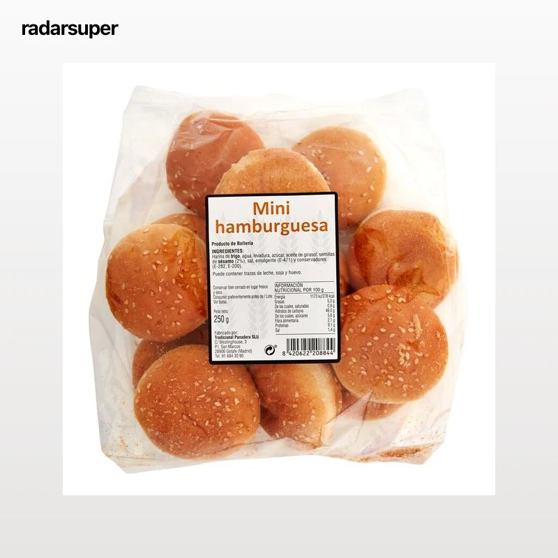 Pan mini hamburguesas 250g