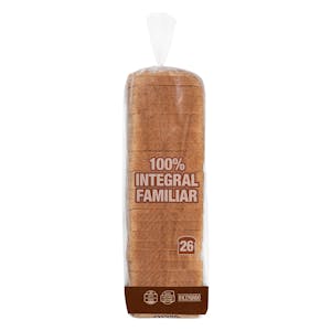 Pan de molde 100% integral familiar