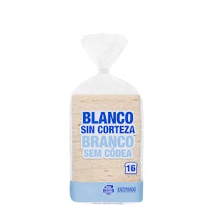 Pan de molde blanco sin corteza