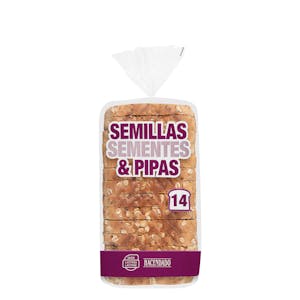 Pan de molde semillas y pipas de calabaza