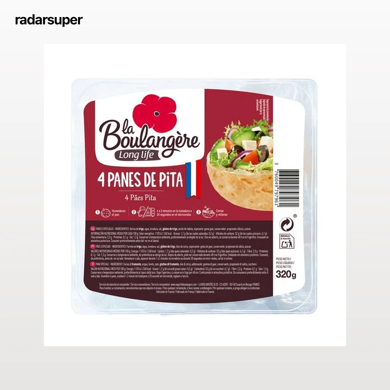 PAN ORIENT Panes pita Pack 4 uds. 320 g.