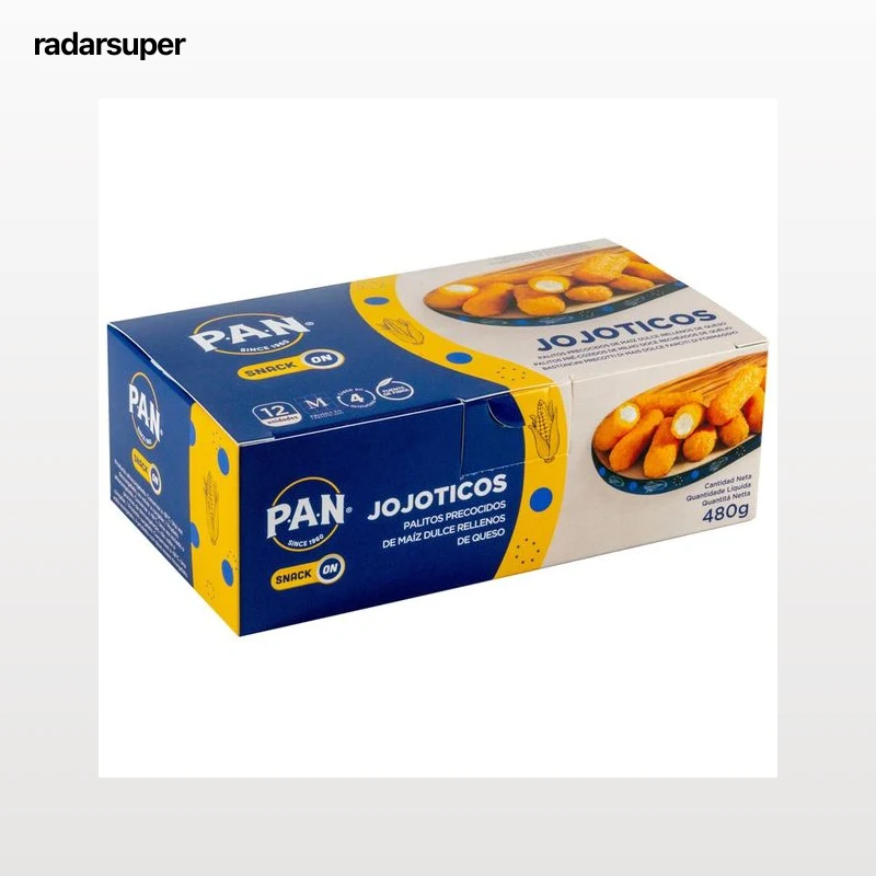 PAN Palitos precocidos y congelados de maíz dulce rellenos de queso Snack 480 g.