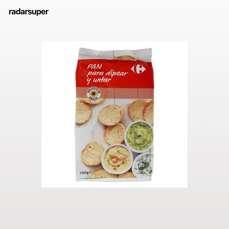 Pan tostado para dipear y untar Carrefour 150 g.