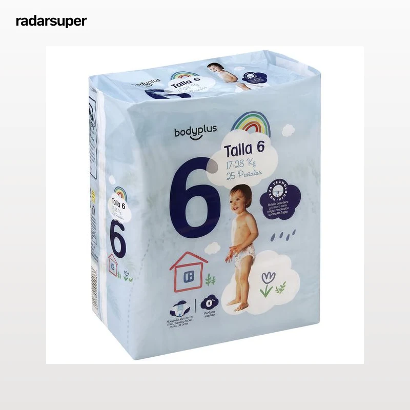 Pañal Bodyplus 25 unidades talla 6 17-28 kg