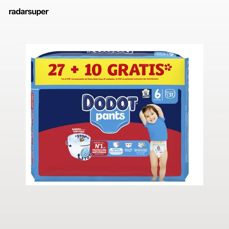 Pañal pants dodot con 27 más 10 unidades talla 6