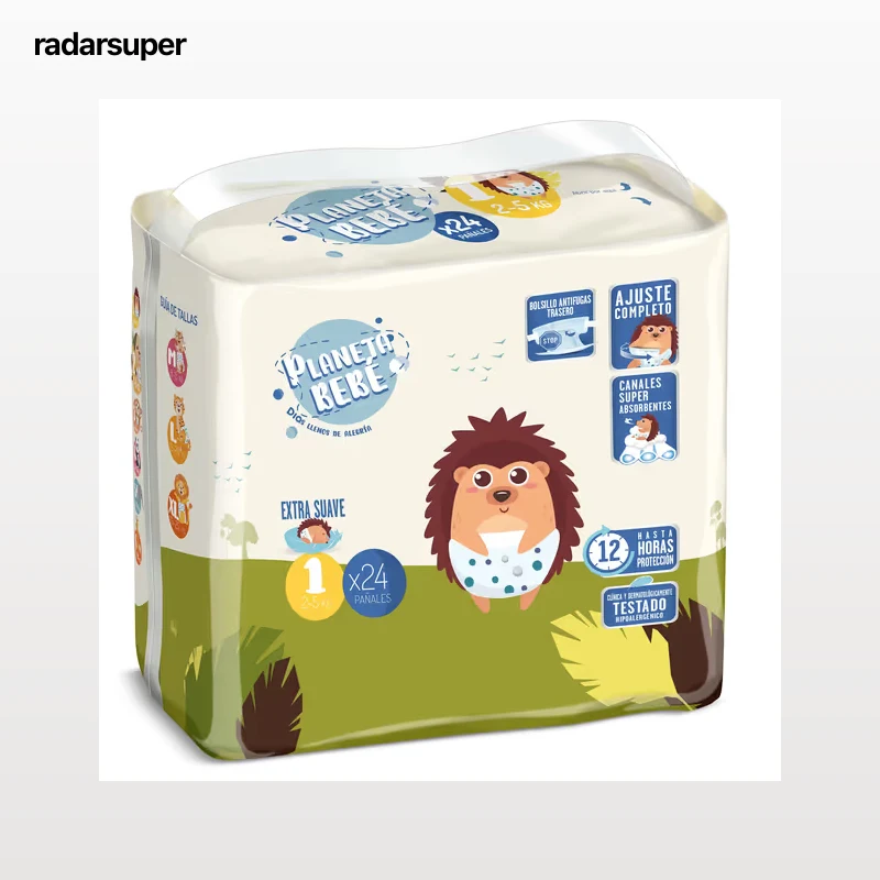 Pañales 2-5 kg talla 1 Dia Planeta Bebé 24 unidades