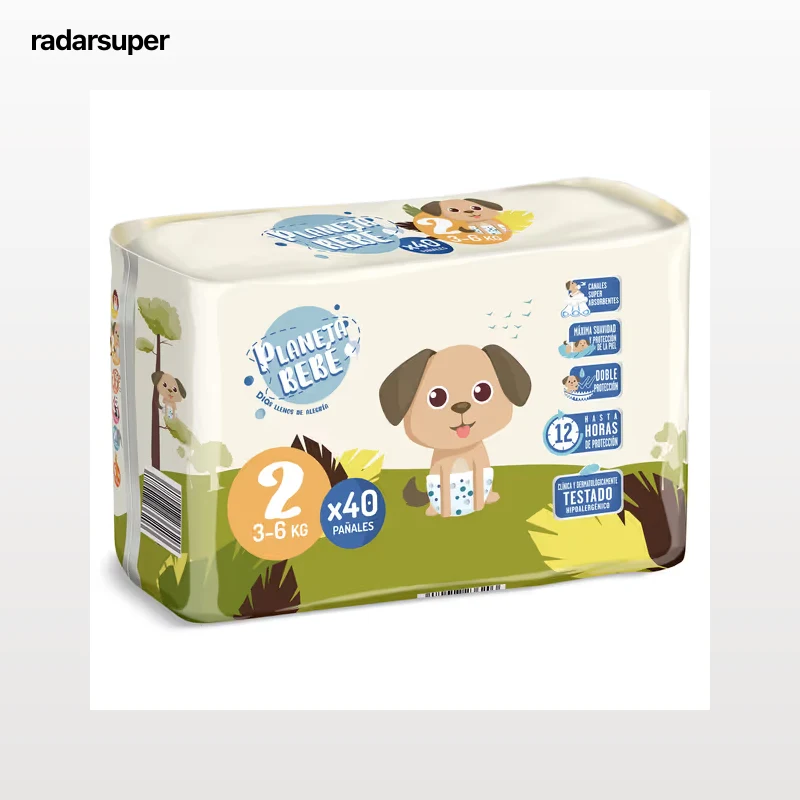 Pañales 3-6 kg talla 2 Dia Planeta Bebé 40 unidades