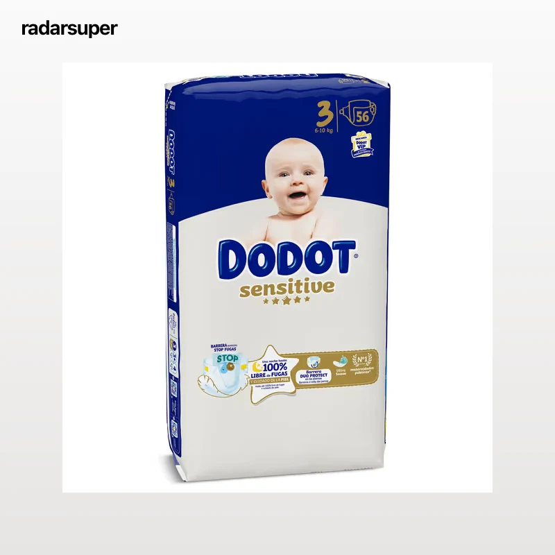 Pañales 6-10 kg talla 3 Dodot 56 unidades
