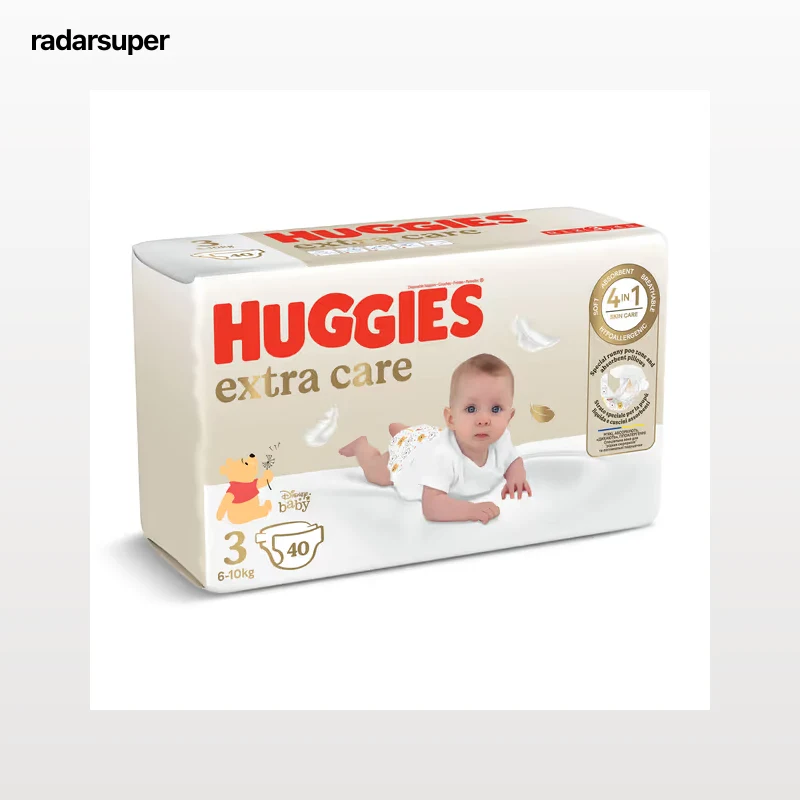 Pañales 6-10 kg talla 3 Huggies Extra Care 40 unidades