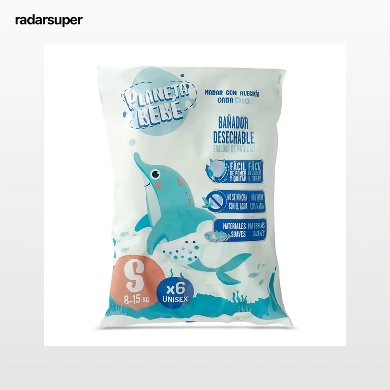 Pañales de agua bañador talla S 8-15 kg Dia Planeta Bebé 6 unidades