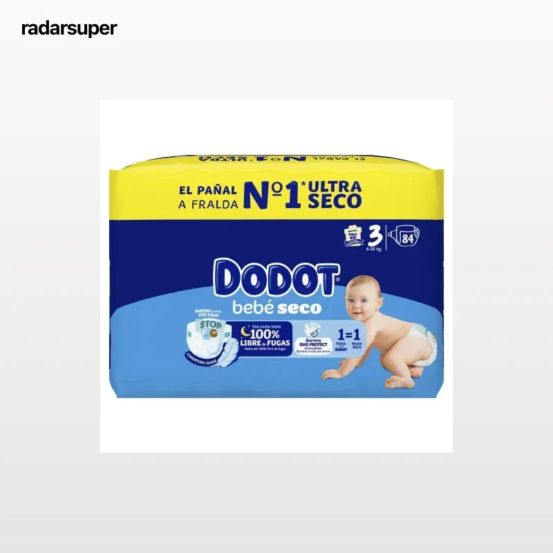 Pañales bebé seco Dodot T3 (6-10 kg) 84 ud.