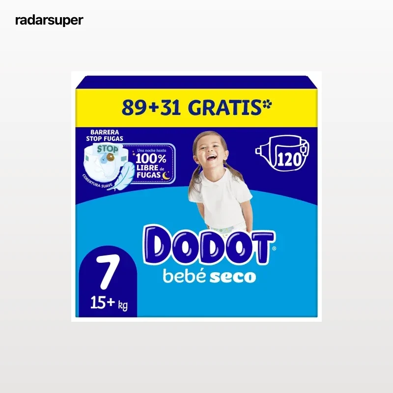 Pañales bebé seco Dodot T7 (+15 kg) 89 ud.