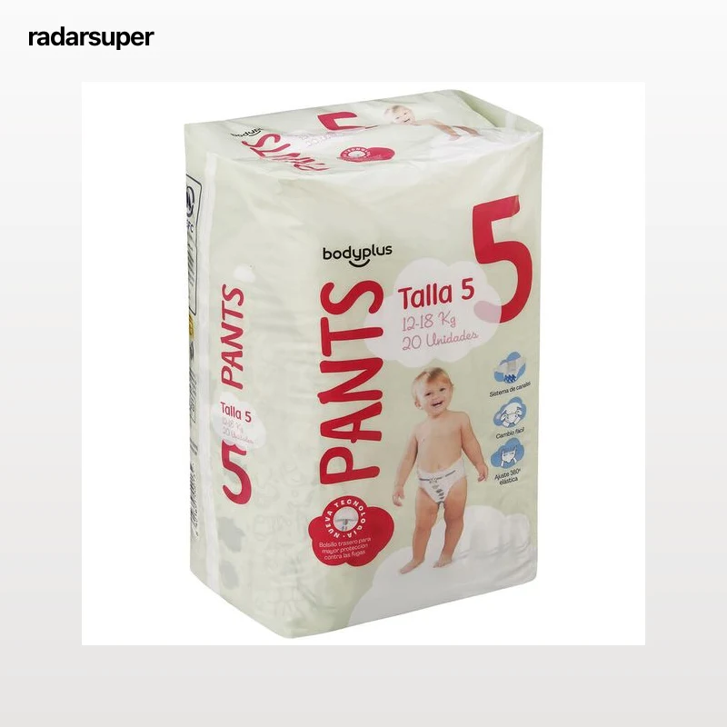 Pañales Bodyplus 20 unidades talla 5 de 12 a 18 kg