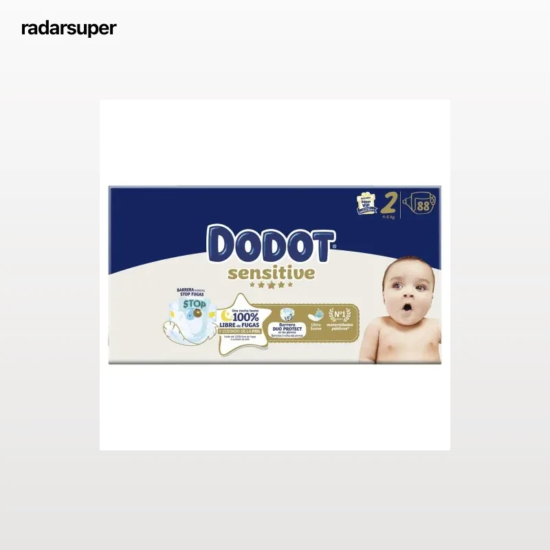 Pañales Dodot Sensitive T2 (4-8 kg) 88 unidades.